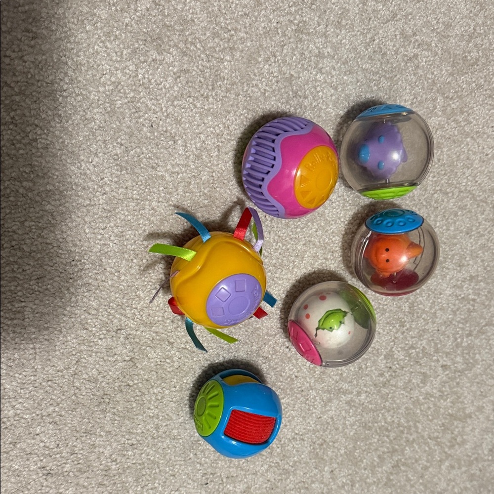 Fisher-Price Multi-Color Sensory Rattle Balls Set Vintage